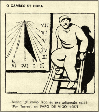 Cambio de hora, Faro de Vigo 1924