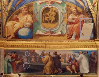 Mural derecho en Biblioteca del Mº de El Escorial