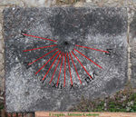 ES_EXT_CAC Cuacos de Yuste 001-05 Monasterio se San Jerónimo, croquis del reloj horizontal