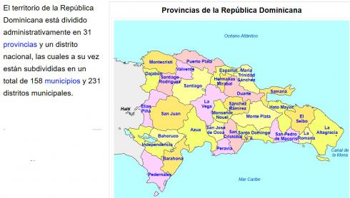 DO 31 provincias y 1 distrito nacional